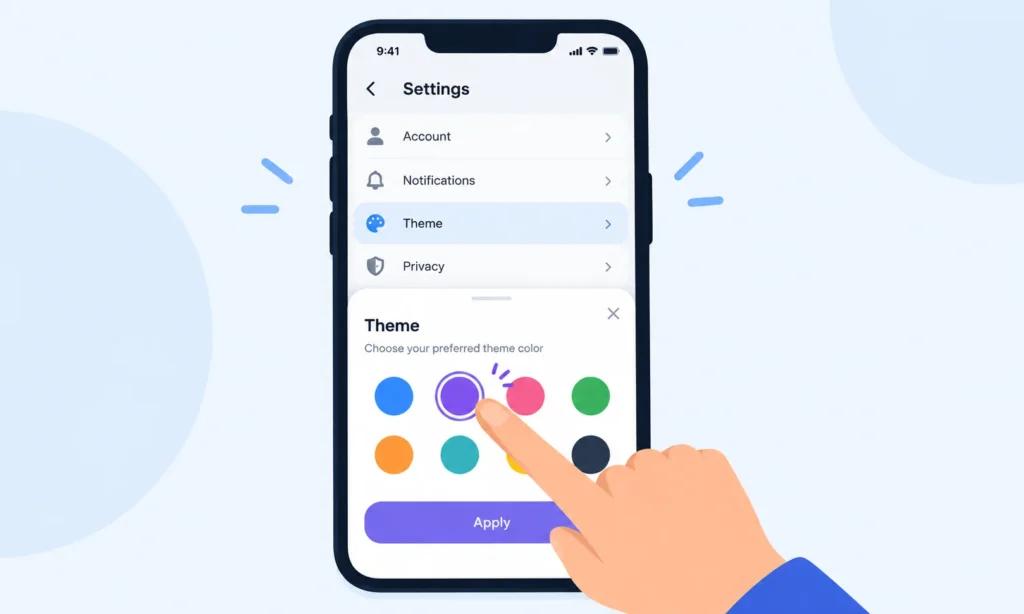 Changing the personal chat theme back to default in Instagram settings